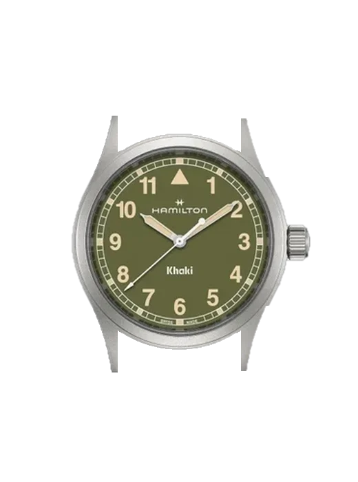 Khaki Field H69401960 with Grand Cavalier Leather Strap Orange