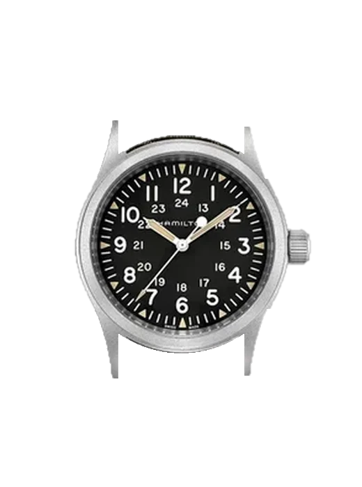 Khaki Field H69429931 with Grand Cavalier Leather Strap Orange