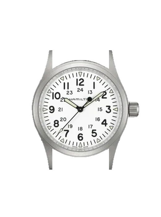 Khaki Field H69439910 with Grand Cavalier Leather Strap Orange