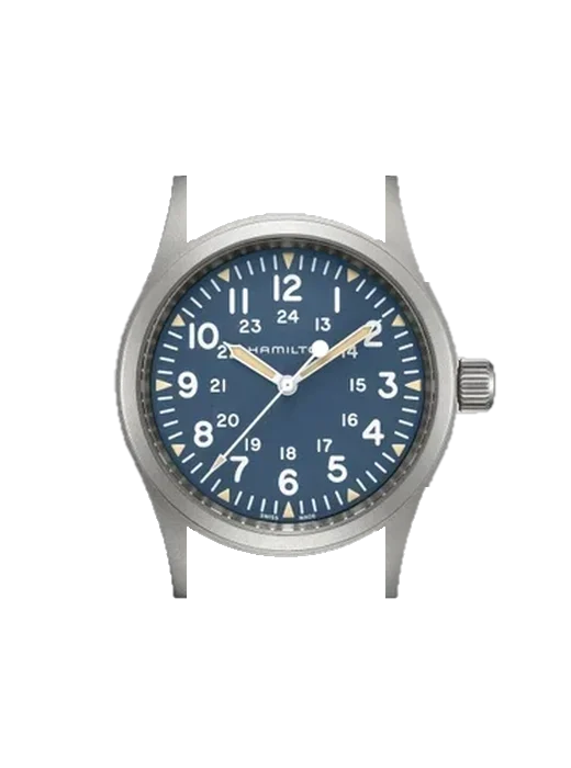 Khaki Field H69439940 with Grand Cavalier Leather Strap Orange