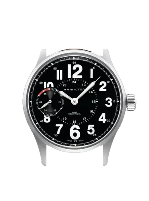 Khaki Field H69619533 avec Bracelet de montre en cuir de veau vintage marron — Patine naturelle