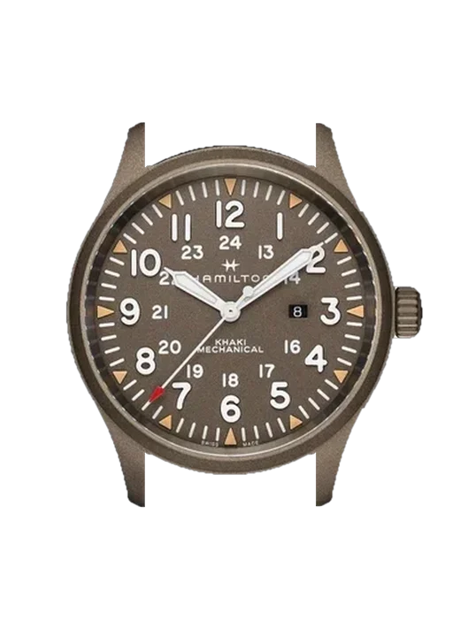 Khaki Field H69829560 with Vintage Brown Calfskin Strap — Natural Patina
