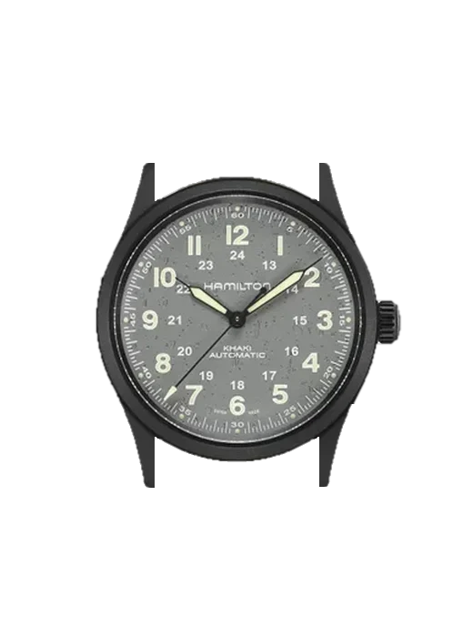 Khaki Field H70215880 con Correa Grand Cavalier de cuero naranja