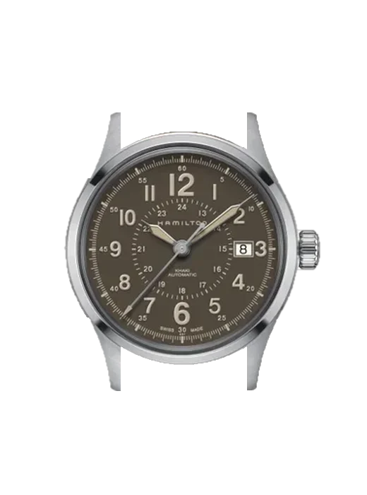 Khaki Field H70305993 con Correa Grand Cavalier de cuero naranja