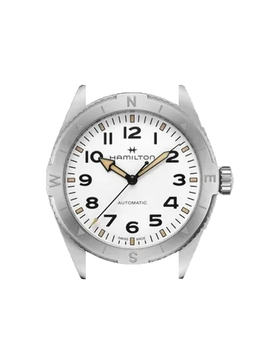 Khaki Field H70315110 con Correa Grand Cavalier de cuero naranja