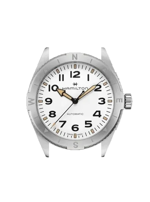 Khaki Field H70315510 mit Grand Cavalier Cuir Armband Orange