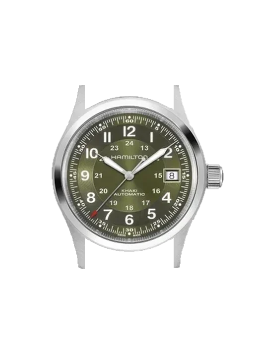 Khaki Field H70455160 con Correa Grand Cavalier de cuero naranja