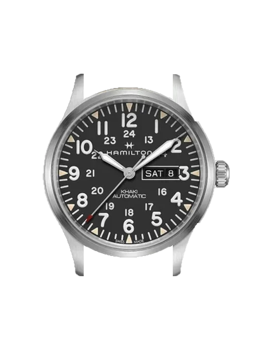 Khaki Field H70535031 con Correa Grand Cavalier de cuero naranja