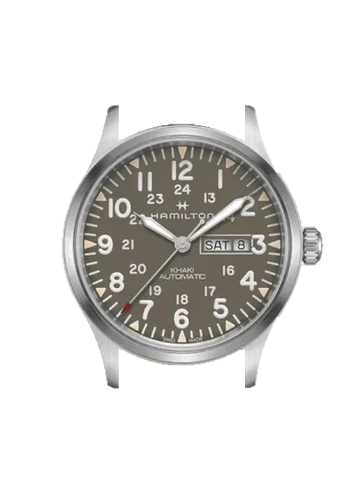 Khaki Field H70535081 con Correa Grand Cavalier de cuero naranja