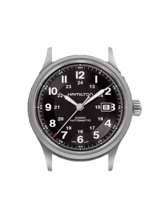 Khaki Field H70565133 with Grand Cavalier Leather Strap Orange