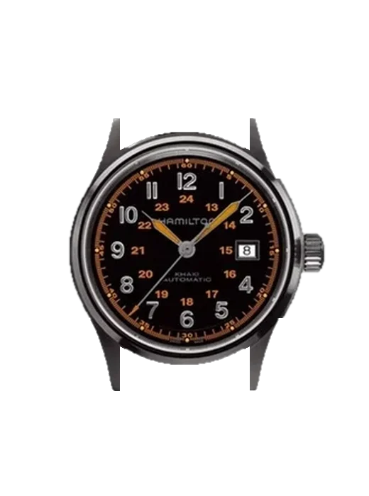 Khaki Field H70585737 con Correa Grand Cavalier de cuero naranja
