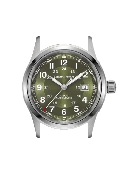 Khaki Field H70605560 con Correa híbrida de piel de cocodrilo y caucho azul