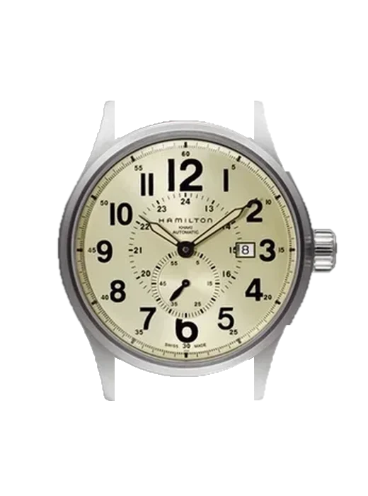 Khaki Field H70655723 mit Vintage Kalbslederarmband Braun — Natürliche Patina