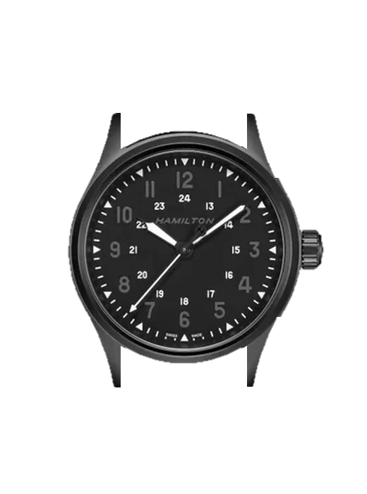 Khaki Field H89325430 with Grand Cavalier Leather Strap Orange