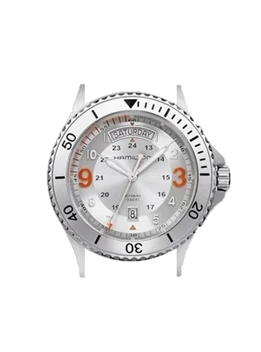 Khaki Navy H64551957 avec Bracelet Grand Cavalier Cuir Orange