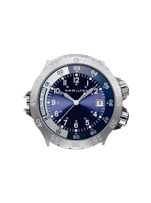 Khaki Navy H74541143 avec Bracelet en cuir italien marron