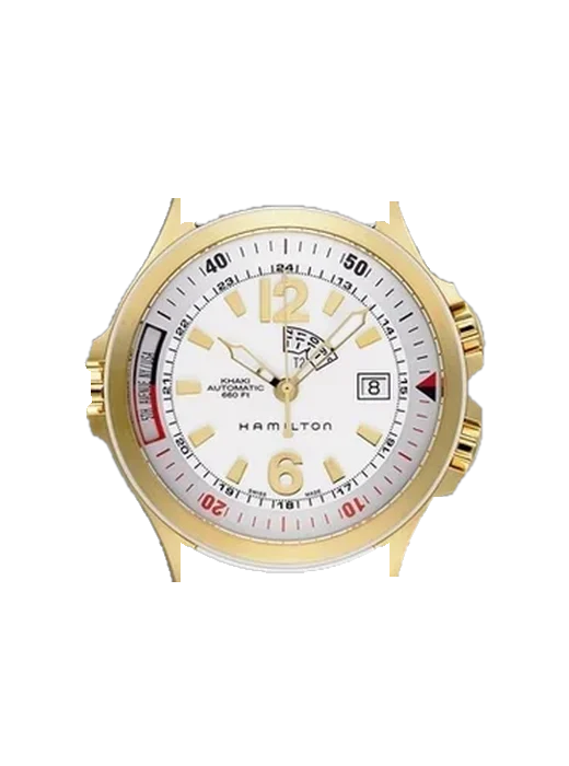 Khaki Navy H77535825 avec Bracelet Grand Cavalier Cuir Orange