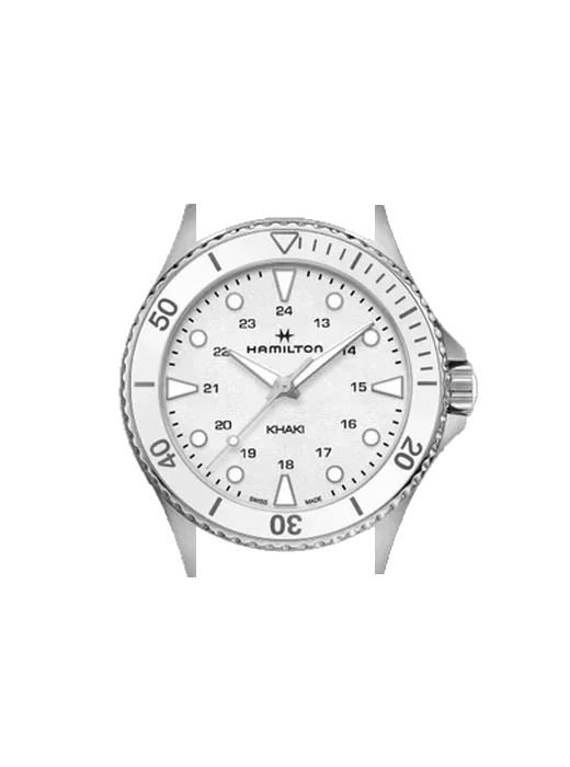 Khaki Navy H82221310 avec Bracelet de montre en cuir de veau vintage marron — Patine naturelle