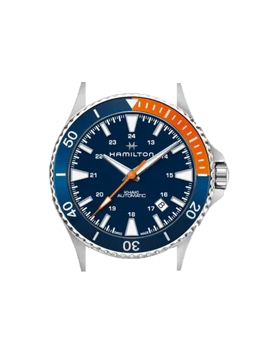 Khaki Navy H82365141 avec Bracelet Grand Cavalier Cuir Orange