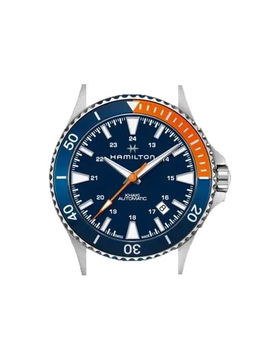 Khaki Navy H82365941 avec Bracelet Grand Cavalier Cuir Orange