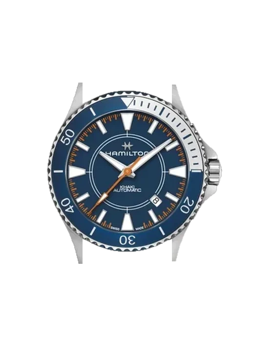 Khaki Navy H82385340 avec Bracelet Grand Cavalier Cuir Orange