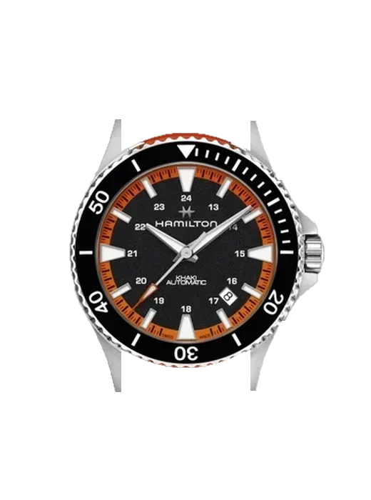 Khaki Navy H82395331 avec Bracelet Grand Cavalier Cuir Orange