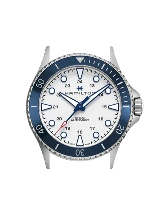 Khaki Navy H82505150 with Blue Alligator and Rubber Hybrid Strap