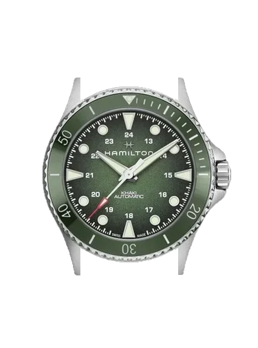 Khaki Navy H82525160 avec Bracelet de montre en cuir de veau vintage marron — Patine naturelle