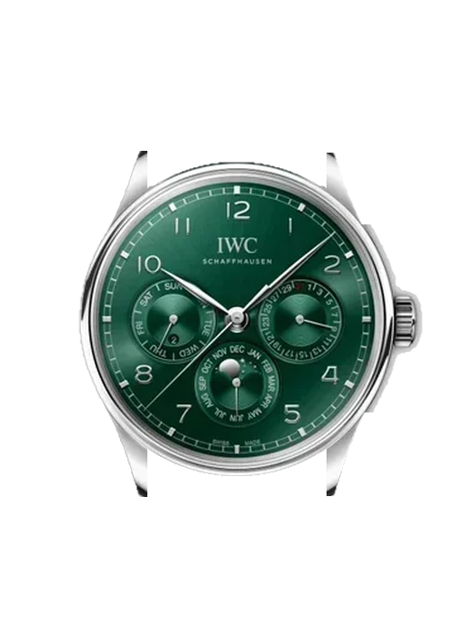 Portugieser IW3442-07 con Cinturino Vitello Vintage Marrone — Patina Naturale