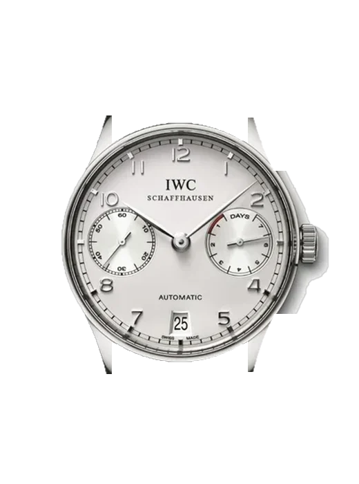 Portugieser IW5001-04 con Correa de piel de becerro vintage marrón — Patina natural