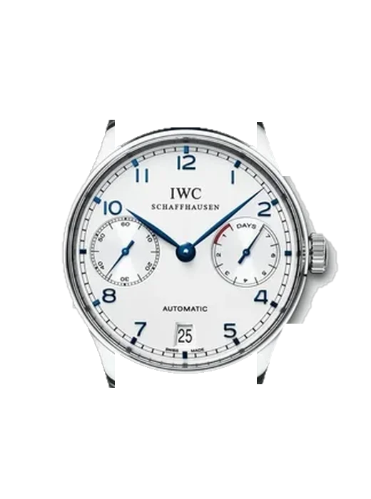 Portugieser IW5001-07 avec Bracelet de montre en cuir de veau vintage marron — Patine naturelle