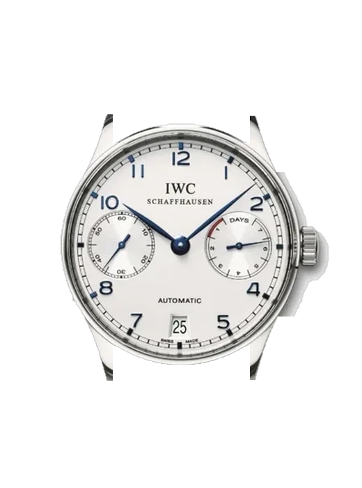 Portugieser IW5001-08 con Cinturino Vitello Vintage Marrone — Patina Naturale