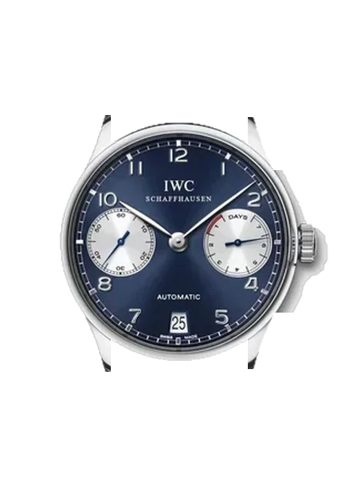 Portugieser IW5001-12 mit Vintage Kalbslederarmband Braun — Natürliche Patina