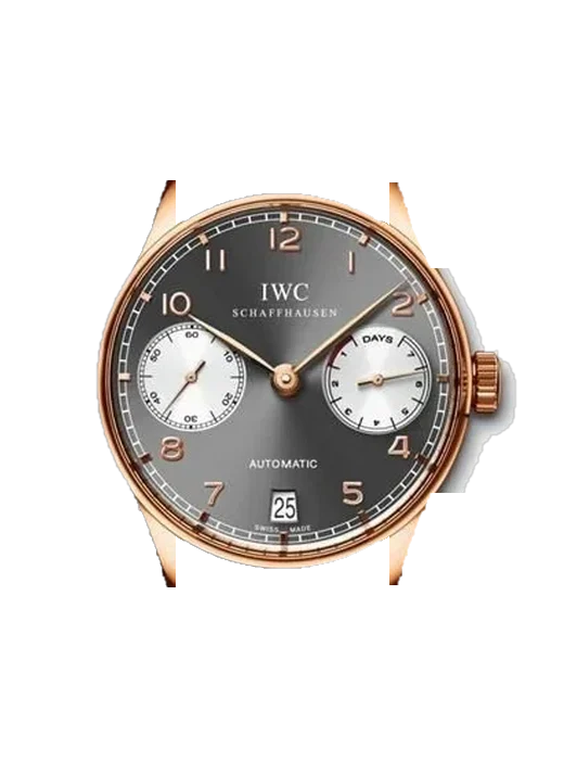 Portugieser IW5001-18 con Correa de piel de becerro vintage marrón — Patina natural