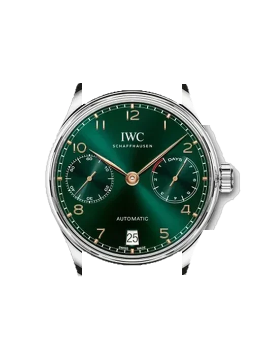 Portugieser IW5007-08 con Correa de piel de becerro vintage marrón — Patina natural