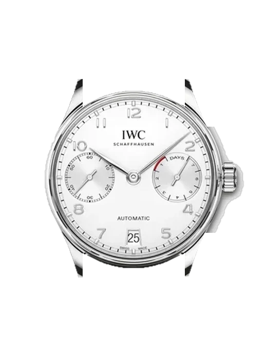 Portugieser IW5007-12 con Correa de piel de becerro vintage marrón — Patina natural