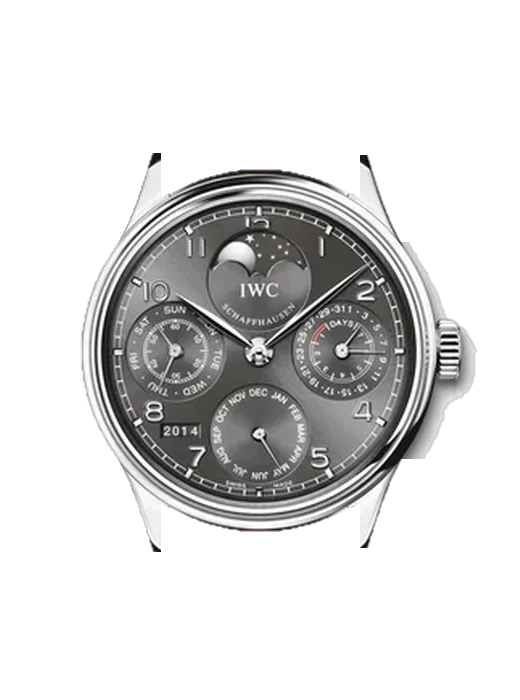 Portugieser IW5023-07 con Correa de piel de becerro vintage marrón — Patina natural