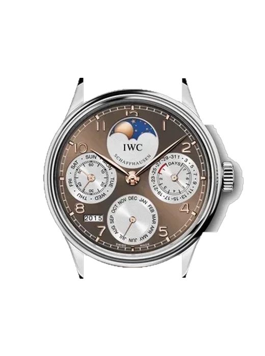 Portugieser IW5023-10 con Correa de piel de becerro vintage marrón — Patina natural