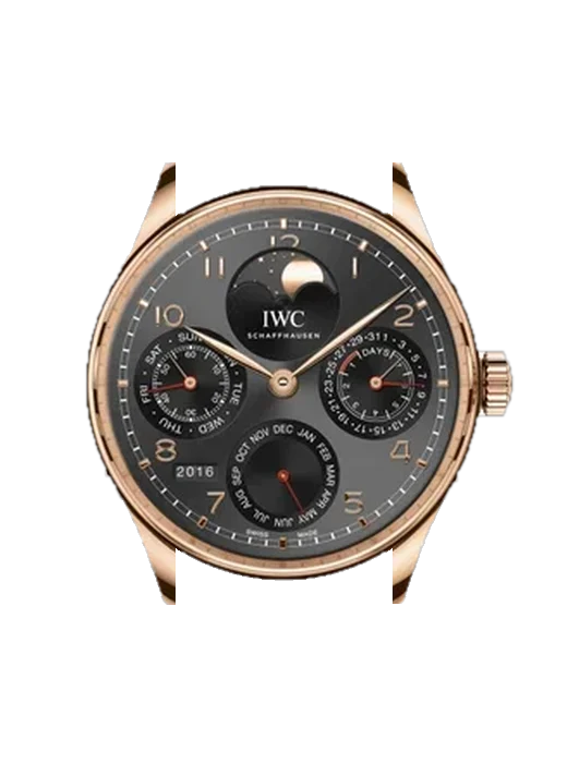 Portugieser IW5033-08 con Cinturino Vitello Vintage Marrone — Patina Naturale