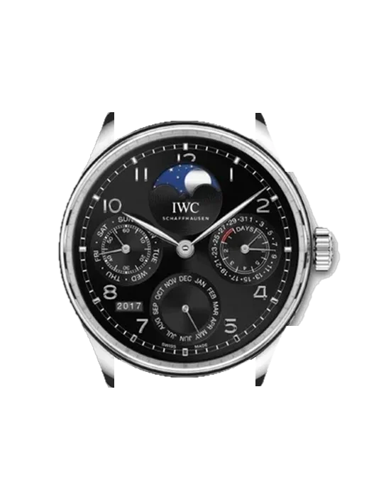 Portugieser IW5033-11 con Correa de piel de becerro vintage marrón — Patina natural