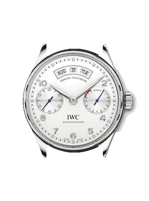 Portugieser IW5035-01 con Correa de piel de becerro vintage marrón — Patina natural