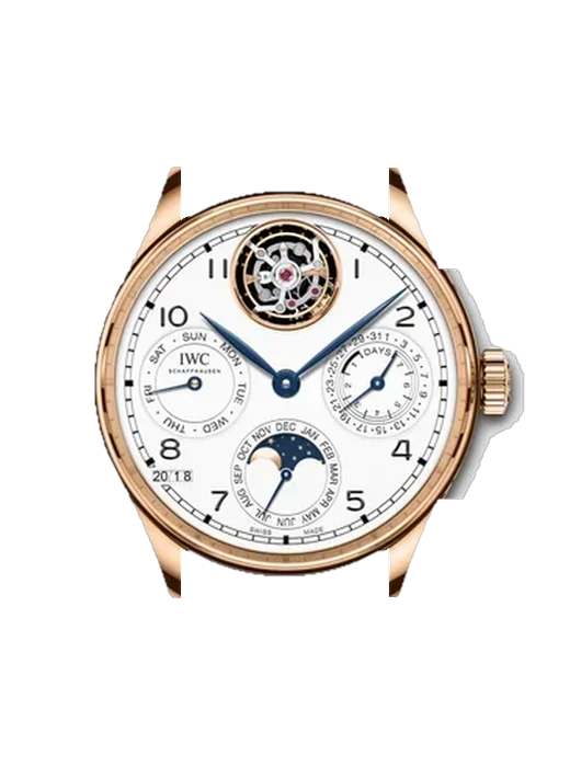 Portugieser IW5045-01 avec Bracelet de montre en cuir de veau vintage marron — Patine naturelle