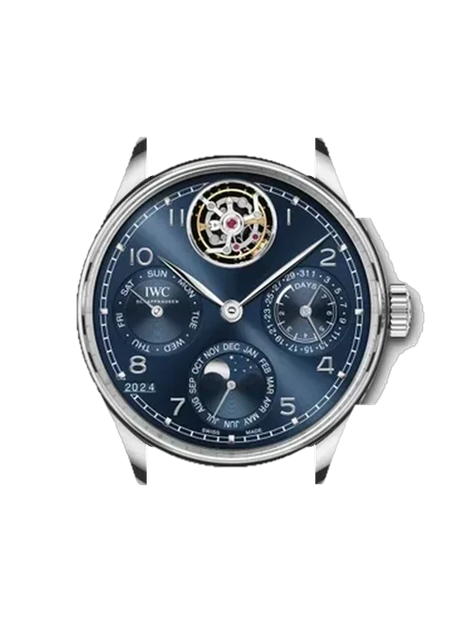Portugieser IW5045-06 mit Hybrid Armband aus Alligator und Kautschuk Blau