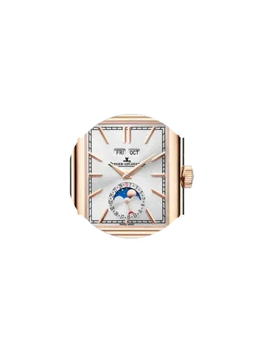 Reverso Q3912532 con Correa de piel de becerro vintage marrón — Patina natural