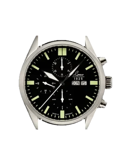 Chronographs 861587 con Correa de piel de becerro vintage marrón — Patina natural