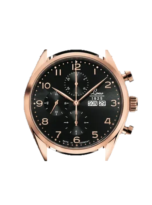 Chronographs 861870 con Correa de piel de becerro vintage marrón — Patina natural