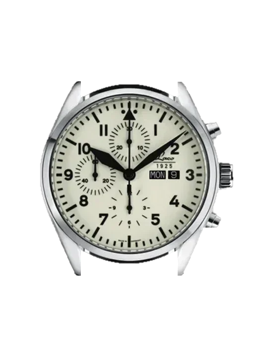 Chronographs 861892 mit Vintage Kalbslederarmband Braun — Natürliche Patina