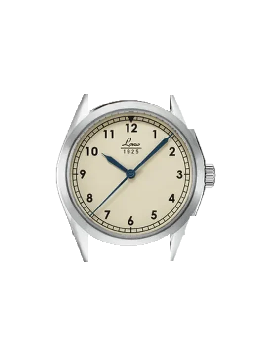 Navy Watches 861614 con Correa de piel de becerro vintage marrón — Patina natural