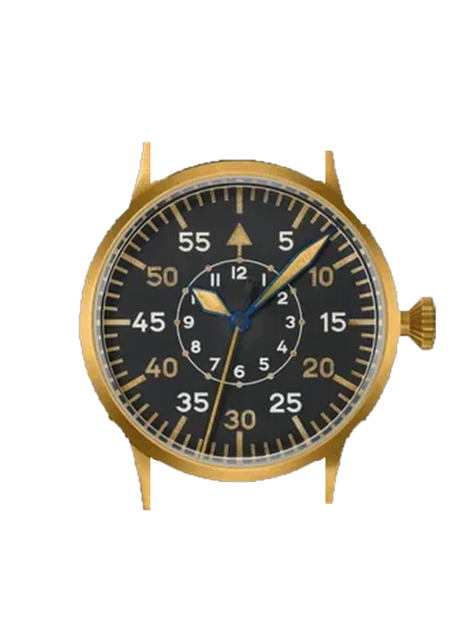 Pilot Watches 862086 mit Vintage Kalbslederarmband Braun — Natürliche Patina