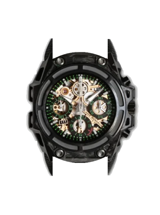 Spido SpidoSpeed Carbon Green with Grand Cavalier Leather Strap Orange